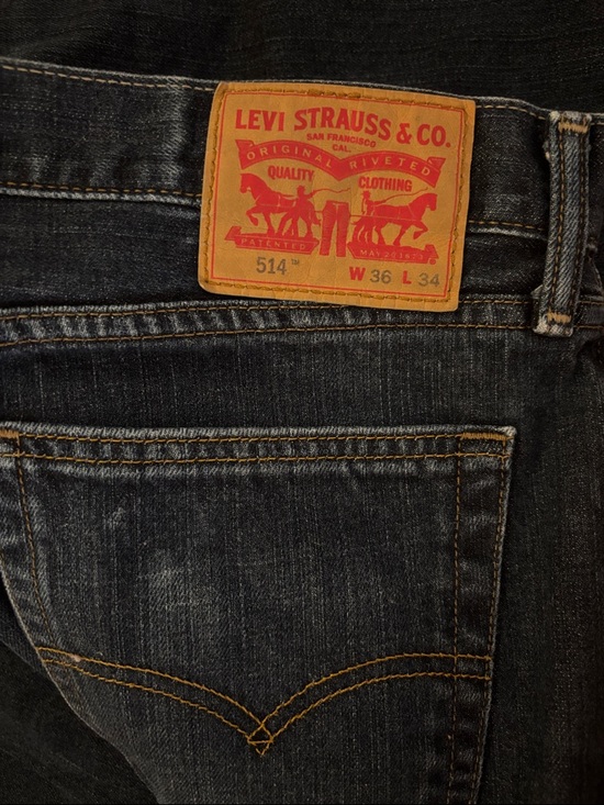 Levi's Other - Levi's Men 514 Straight Jeans - Dark Blue with Tan Patch